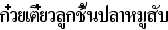 タイ語タイ風米粉ヌードル(つみれ)
